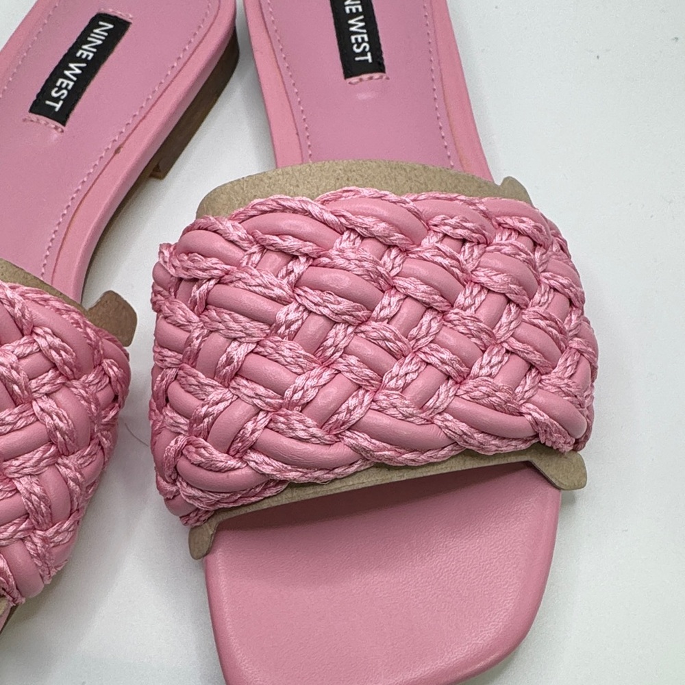 Nine West Medium Pink Shoes NWB SZ 6.5 flat sandals beach pool casual preppy - Picture 2 of 10